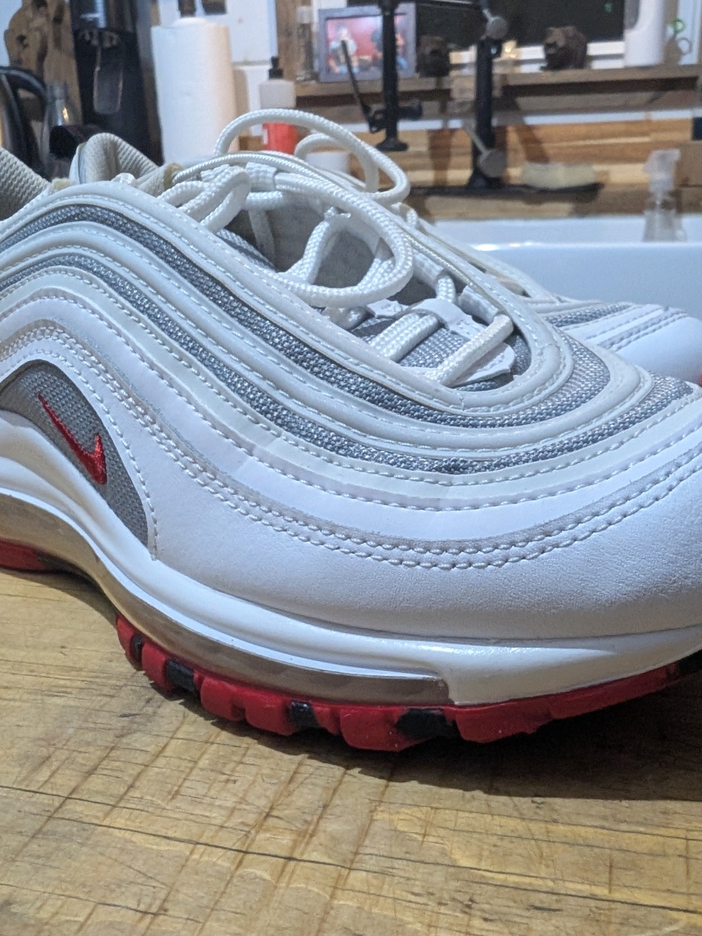 Nike Men’s Air Max 97 Sneakers - White & Red